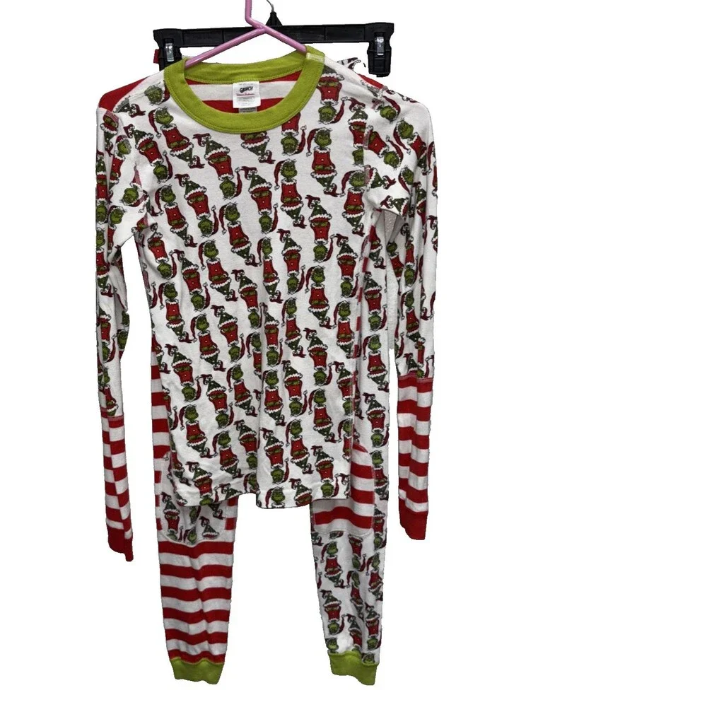 Hanna Andersson Dr. Seuss Grinch Pajamas Set Organic Cotton Unisex 14 Child
